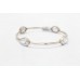 Sterling silver 925 jewelry bangle bracelet white zircon gem stones C 569